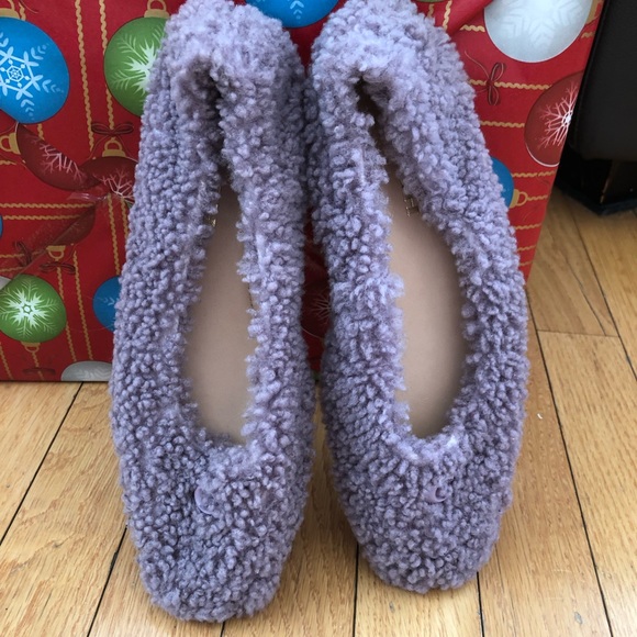 New*Coach light purple shearling flats - Picture 3 of 6